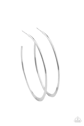 Flatlined - Silver Hoop Earring