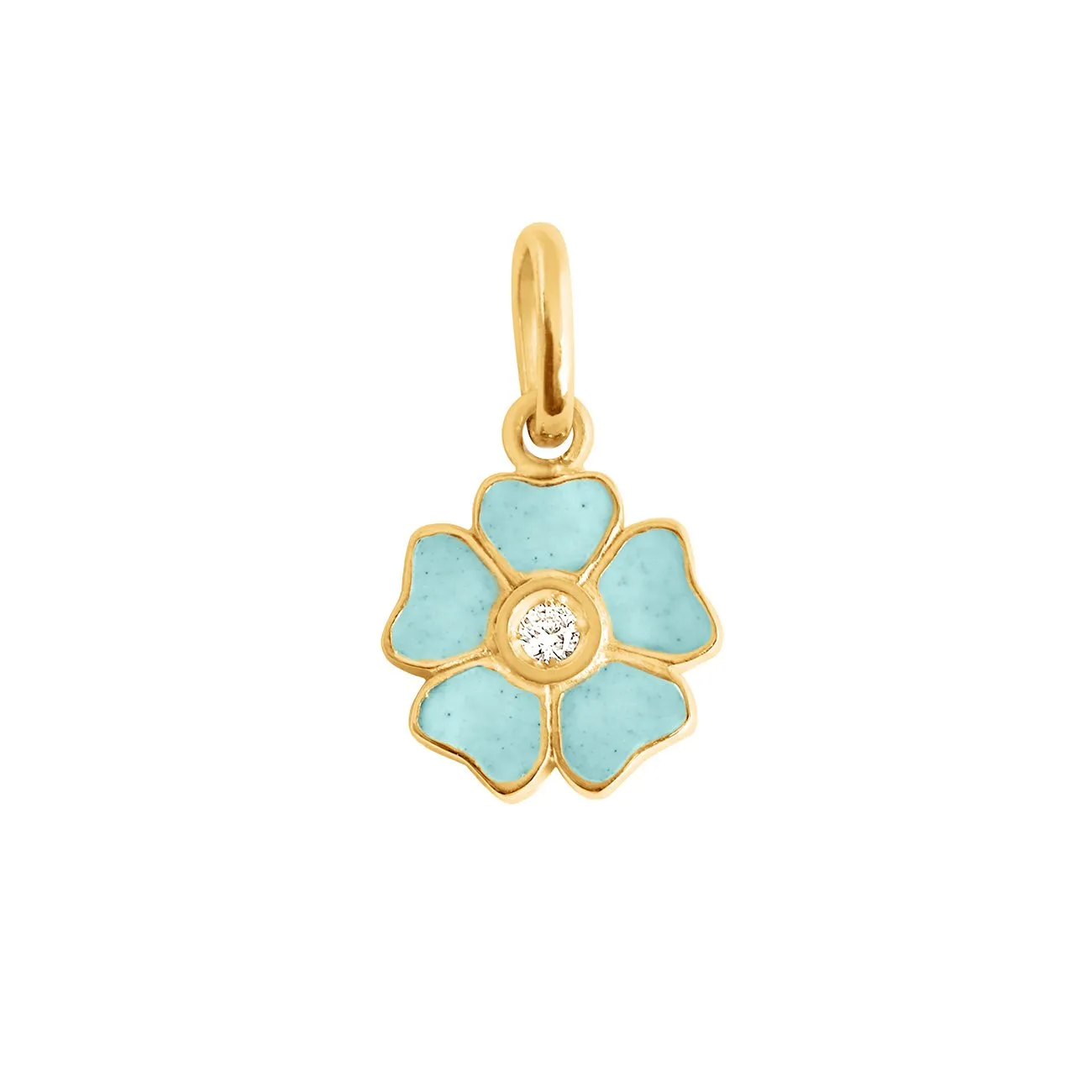 Flower Iceberg diamond pendant, Yellow Gold