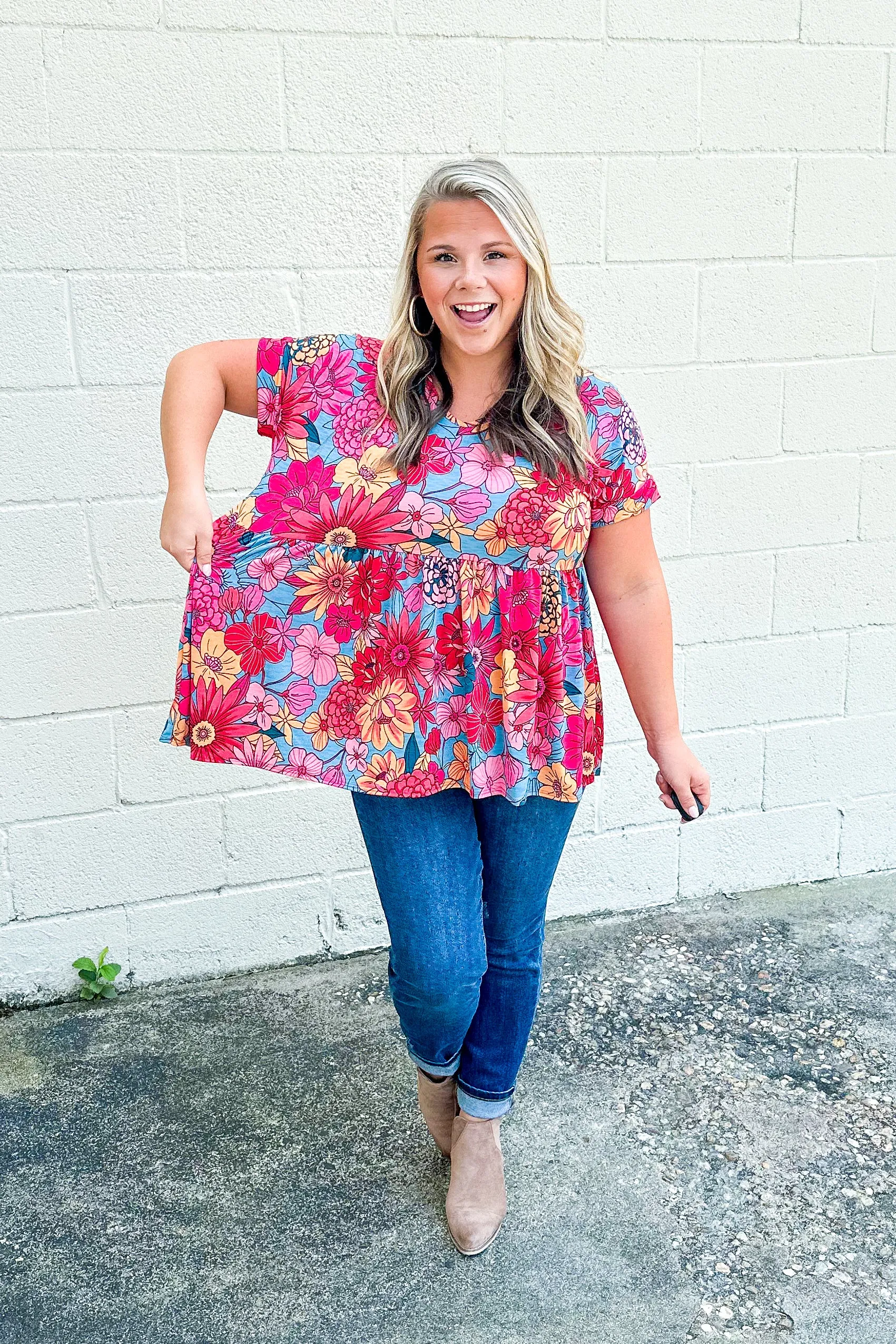 Flower Power Babydoll Top