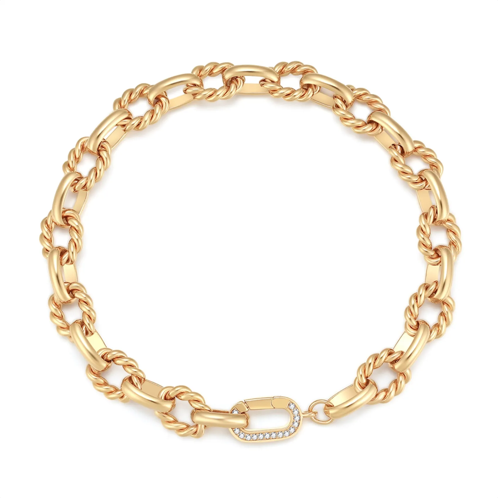 Freshwater Pearl Gold Link Choker/Double Bracelet