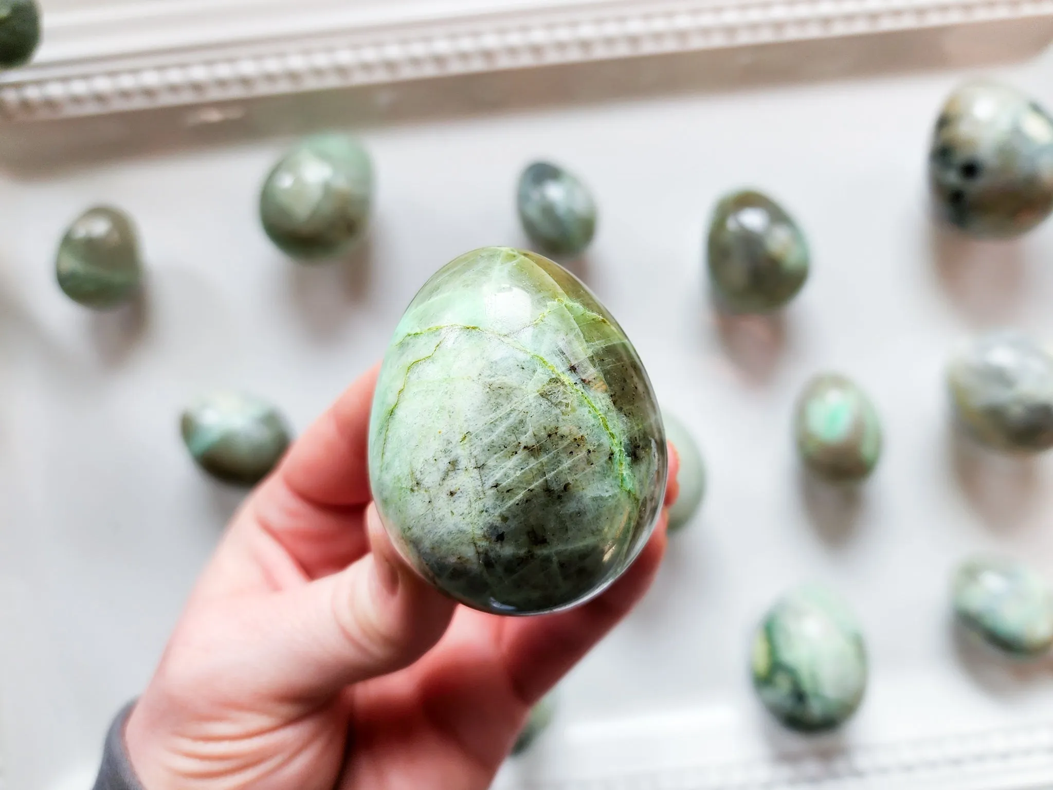 Garnierite Green Moonstone Egg