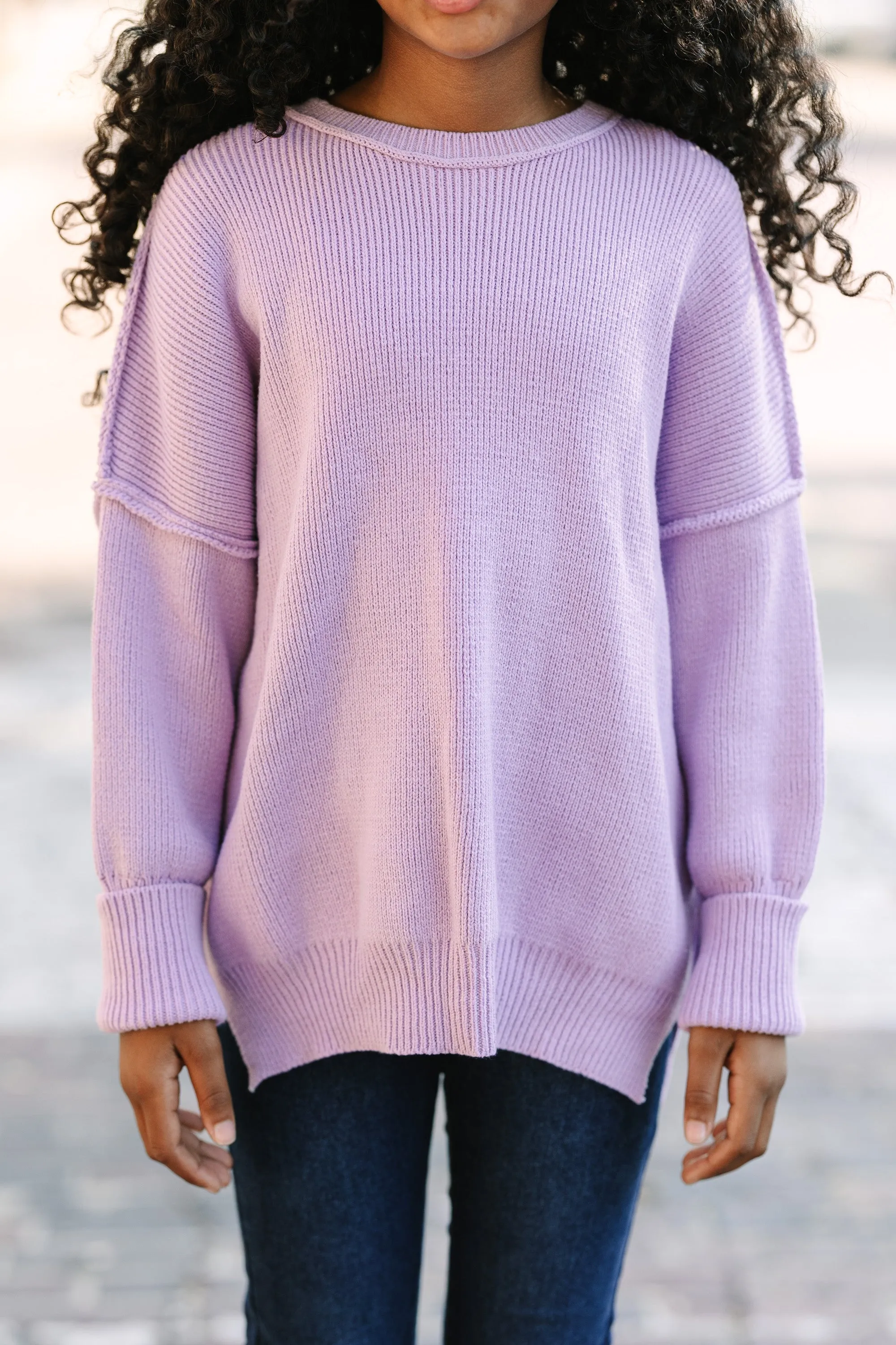 Girls: Give You Joy Lavender Purple Sweater