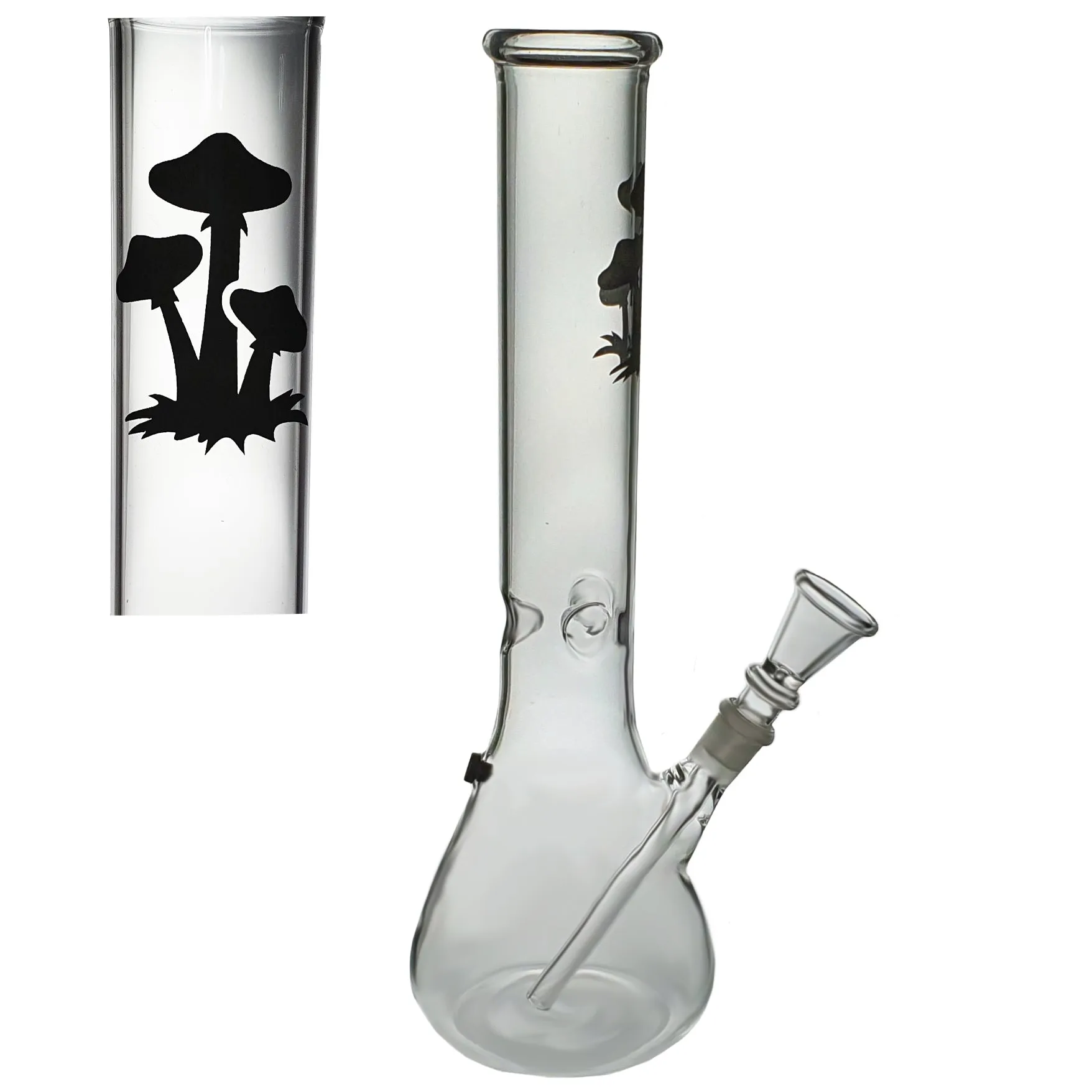 Glass beaker water pipe with Mushroom