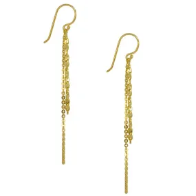 Gold Plated Sterling Silver Double Chain Earrings