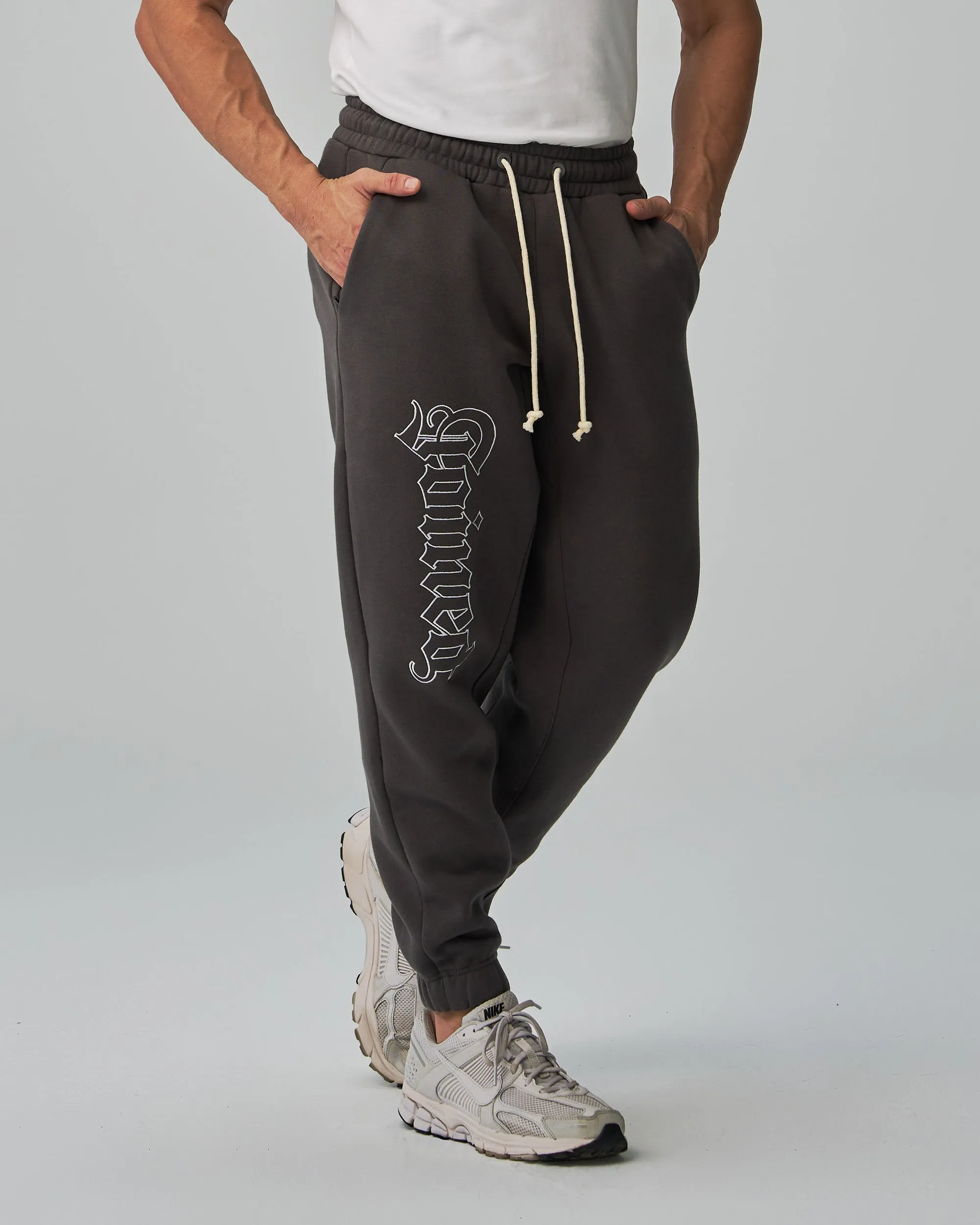 Gothic Outline Embroidery Oversized Sweatpants