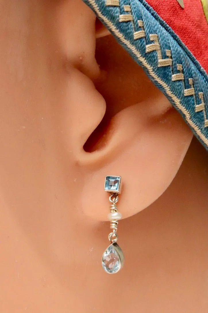 Gwendolyn Goodheart Silver Blue Topaz Earrings