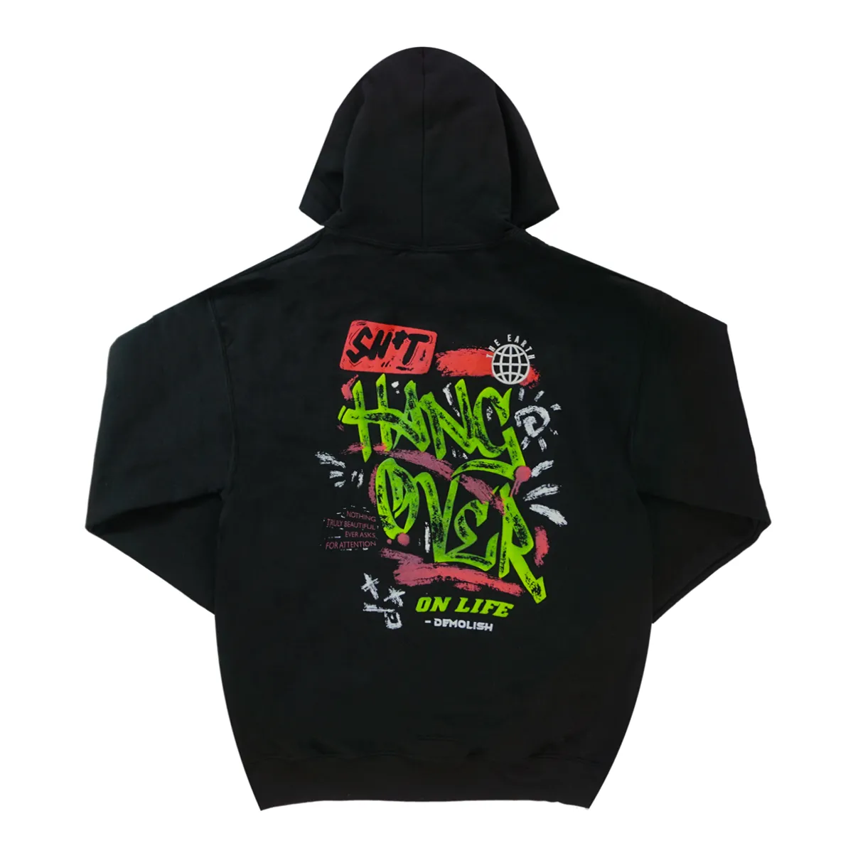 Hang Over On Life Hoodie (Blk/Pink/Grn) /C8