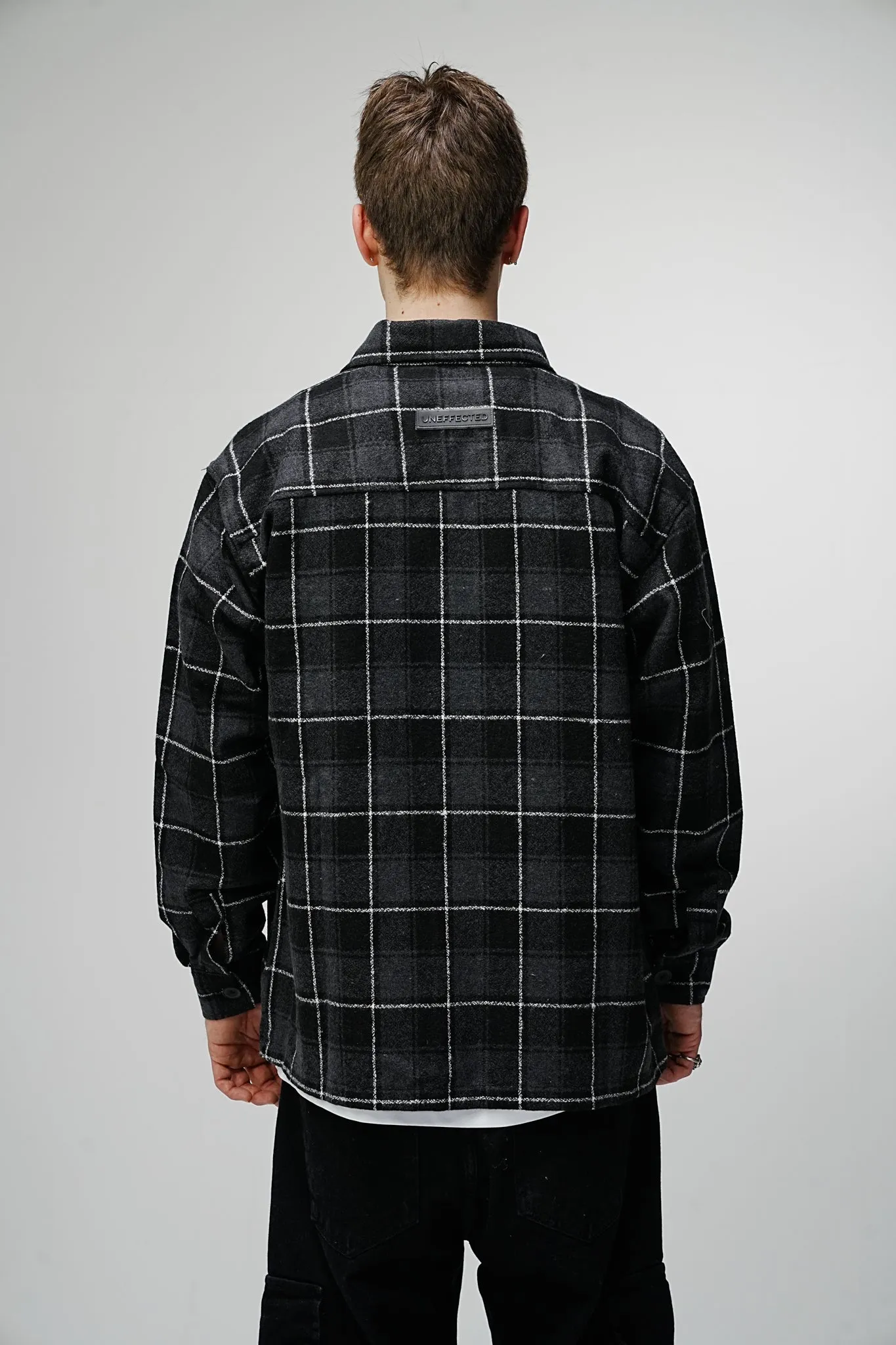 Heavy Oversized Flannel Shirt Phantom Black