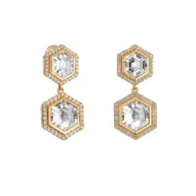 Hex Rock Crystal Earrings