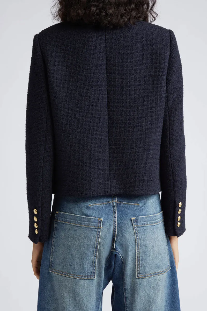 Iman Cropped Jacket - Dark Navy