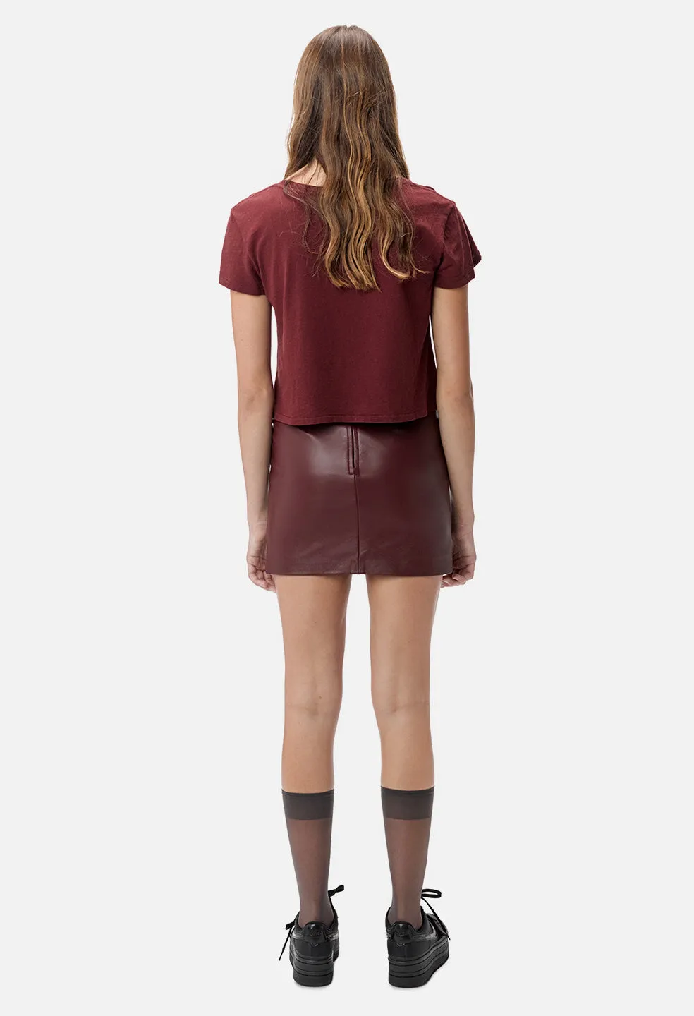 Jersey Cropped Tee / Burgundy