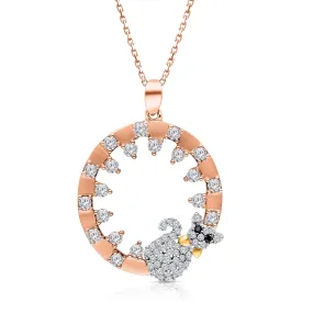 Kallati Eternal Two-Tone Gold Round Diamond Pendant