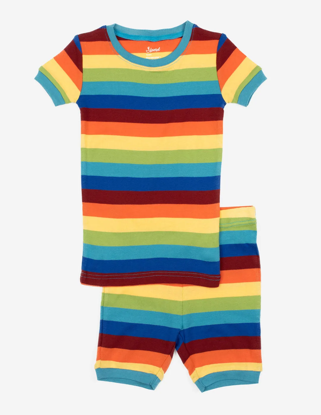 Kids Cotton Short Rainbow Boy Stripes Pajamas