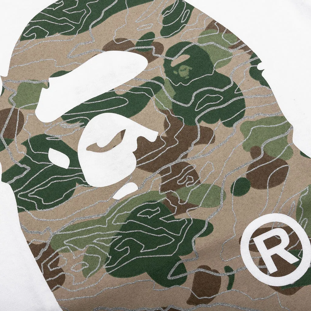 Kid's Layered Line Camo Big Ape Head Tee - White/Beige