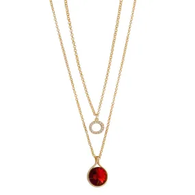 KNIGHT & DAY - Crystal & Garnet Layered Necklace