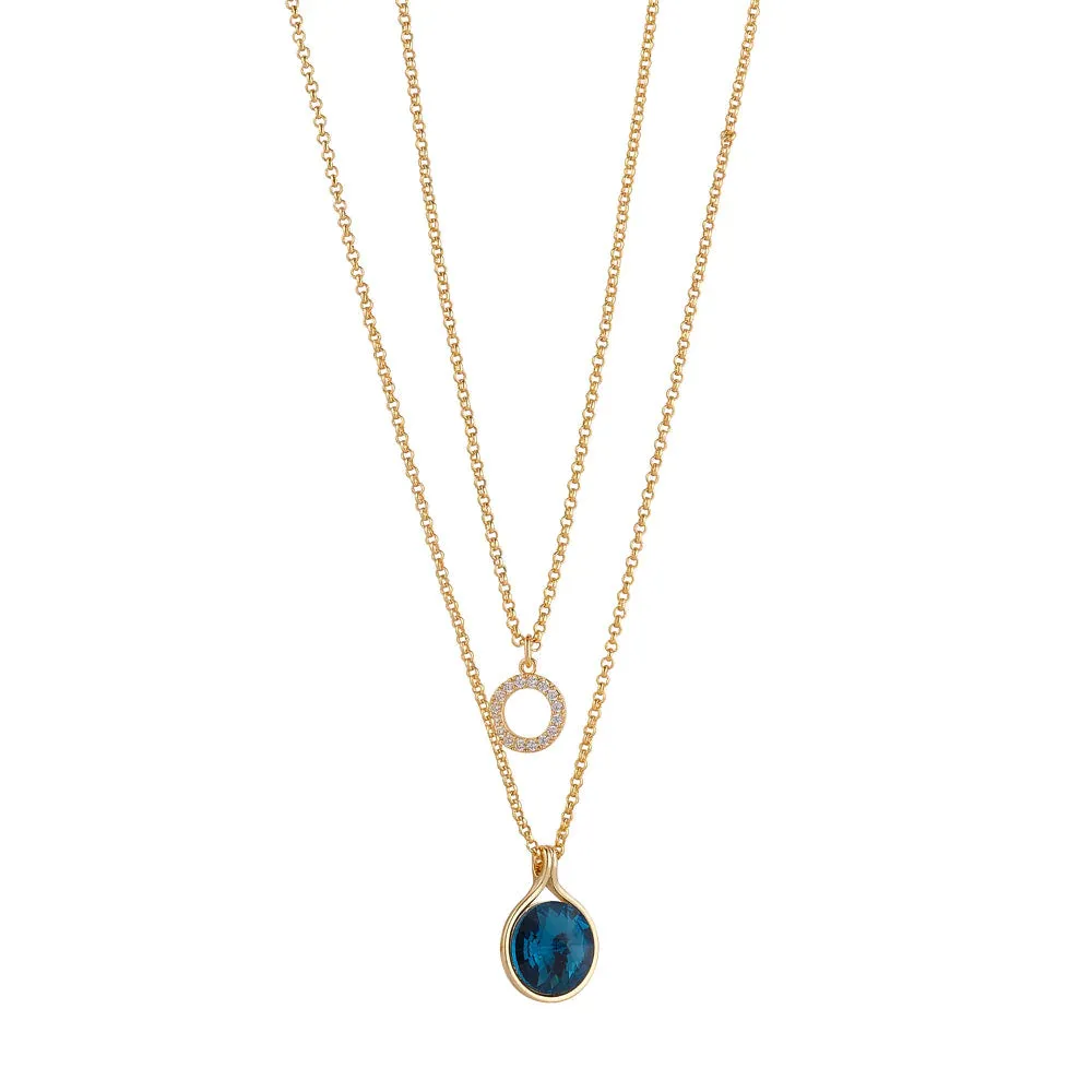 KNIGHT & DAY - Crystal & Sapphire Layered Necklace