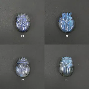 LABRADORITE Gemstone Carving : Natural Untreated Unheated Labradorite Hand Carved Scarabs