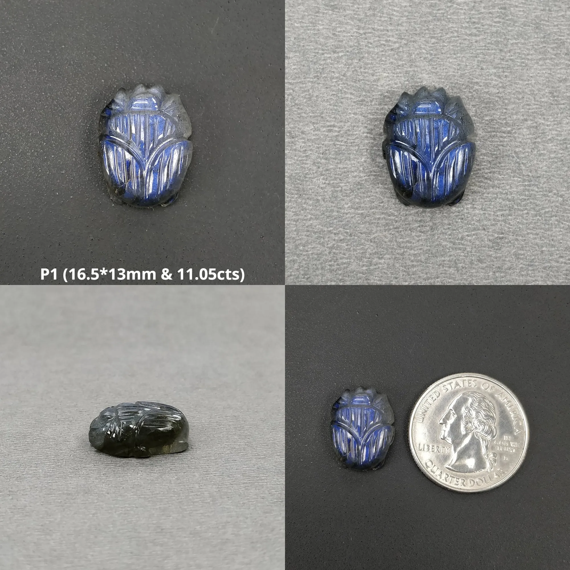 LABRADORITE Gemstone Carving : Natural Untreated Unheated Labradorite Hand Carved Scarabs