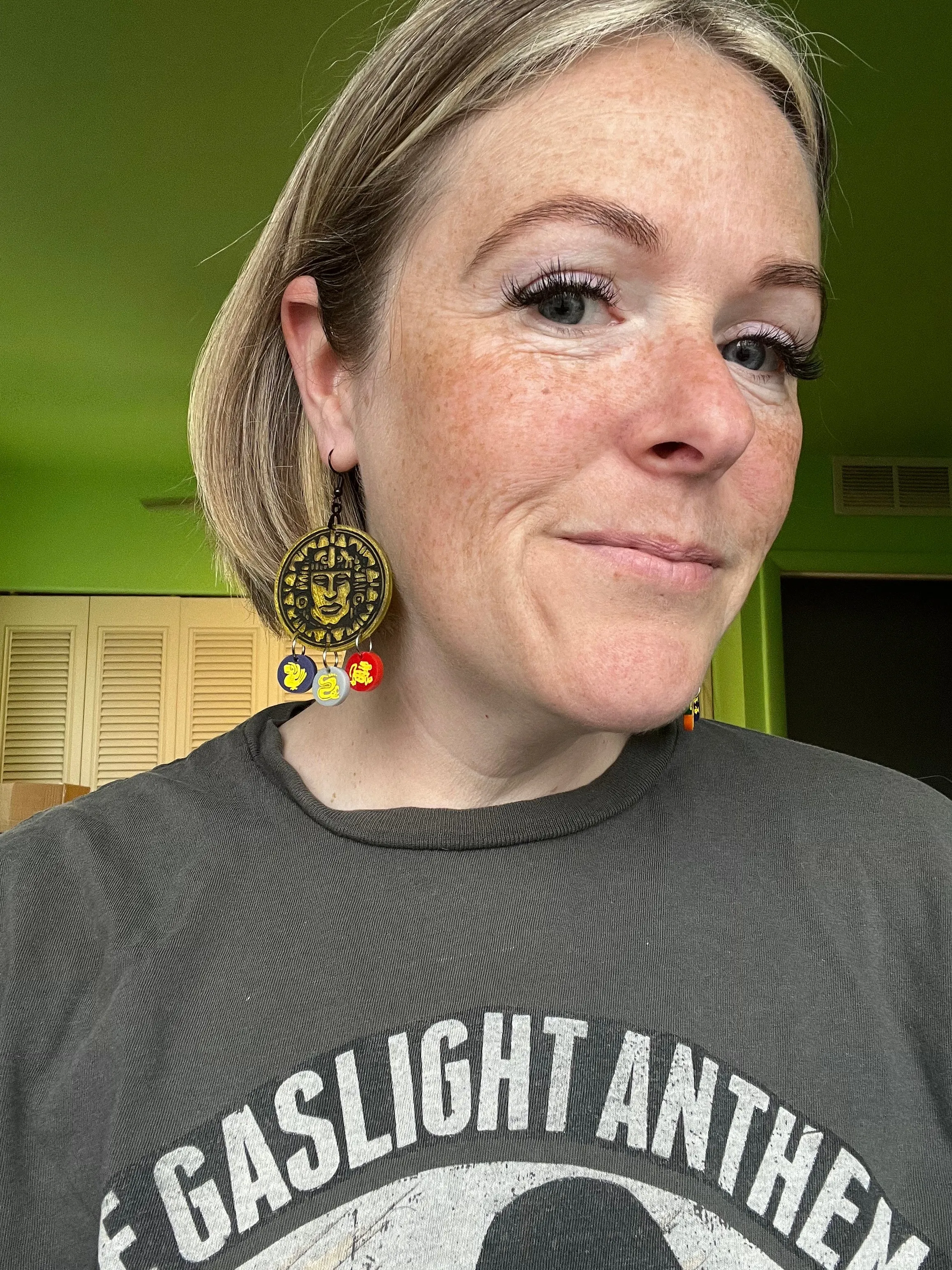 Legends on the Hidden Temple Olmec Dangle Earrings