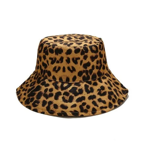 leopard Print Bucket Hat Fisherman Hat