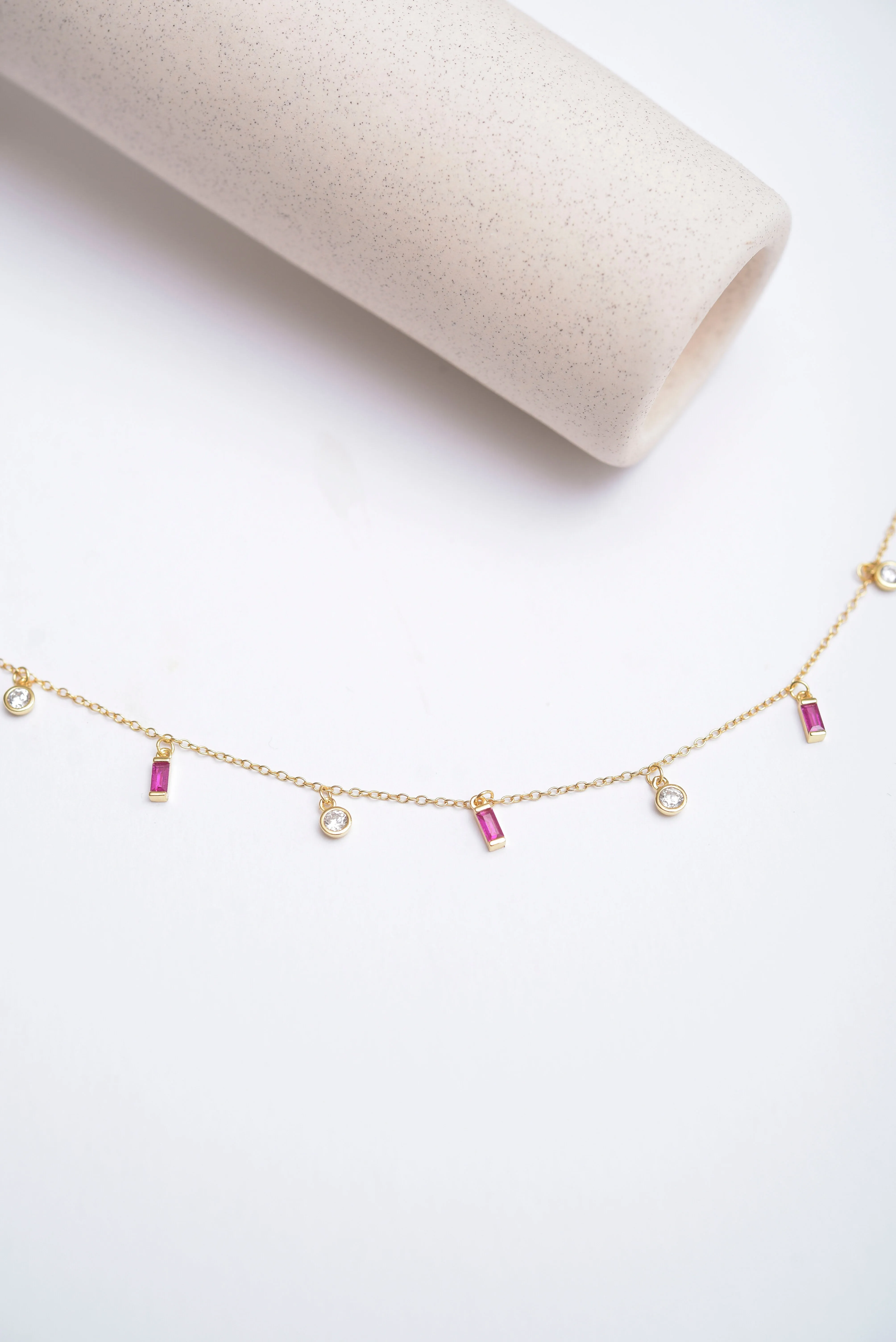 Lola Pink Crystal Necklace