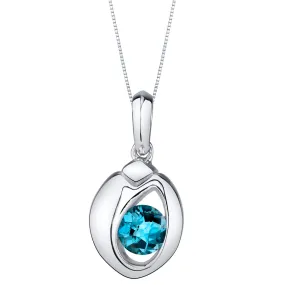 London Blue Topaz Sterling Silver Sphere Pendant