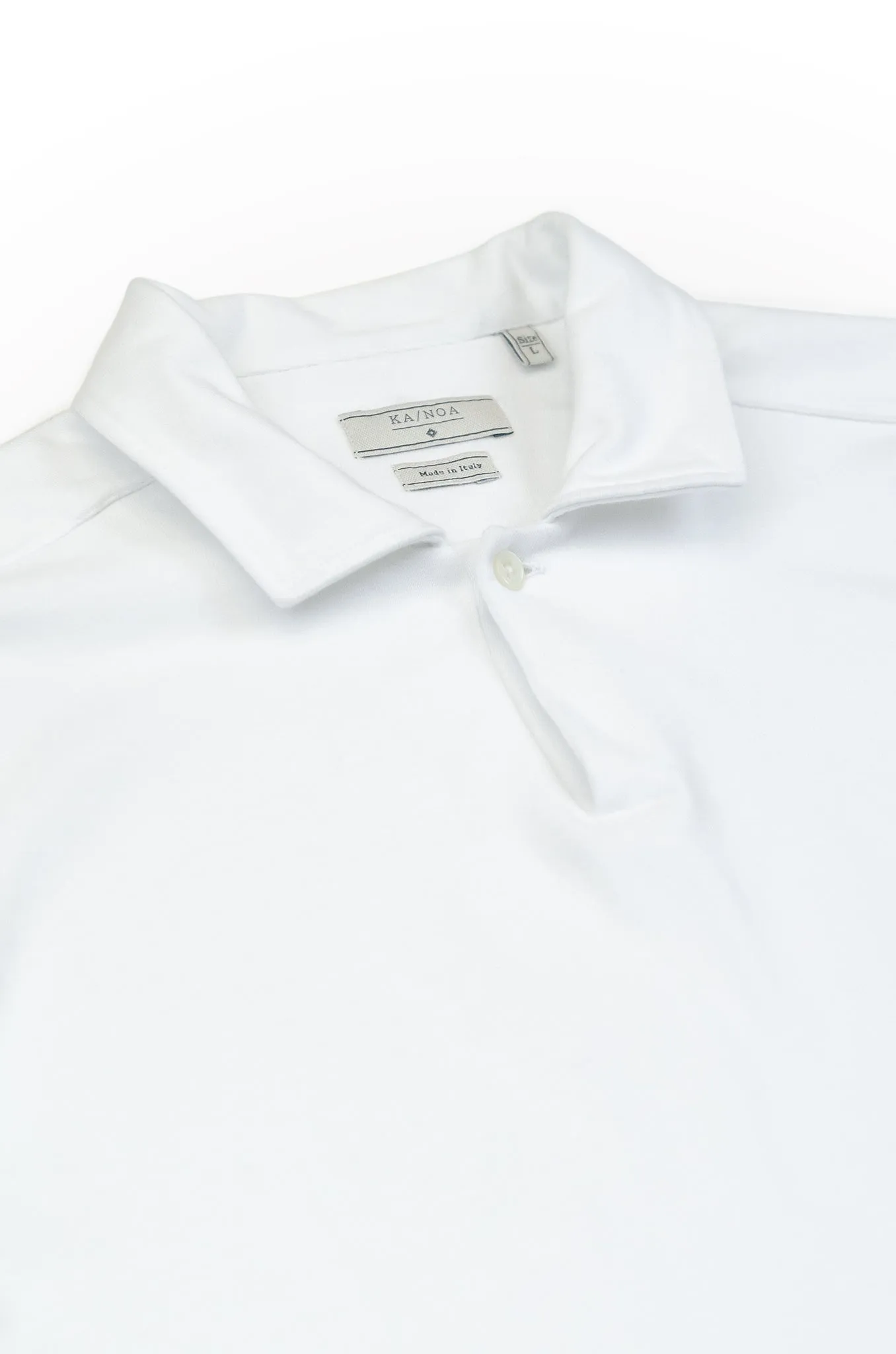 Loran short-sleeved polo in heavy-cotton jersey (natural white)