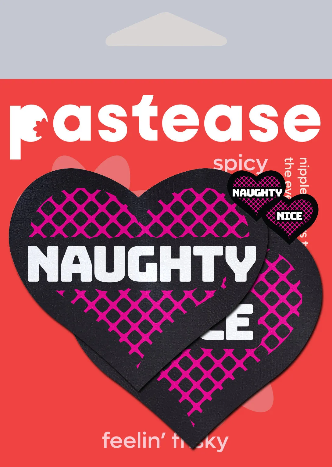 Love: Black and Pink Naughty and Nice Heart Nipple Pasties