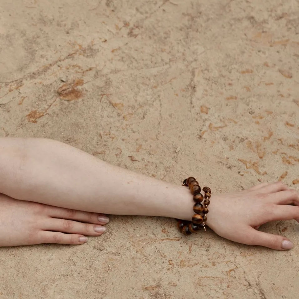 Luna Bracelet Set / Tiger's Eye   Gold