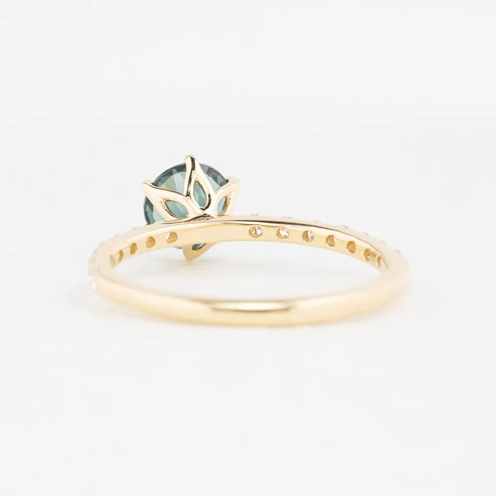 Maria Luxe Ring 1.29ct Light Green Montana Sapphire, 14k Yellow Gold (One of a kind)