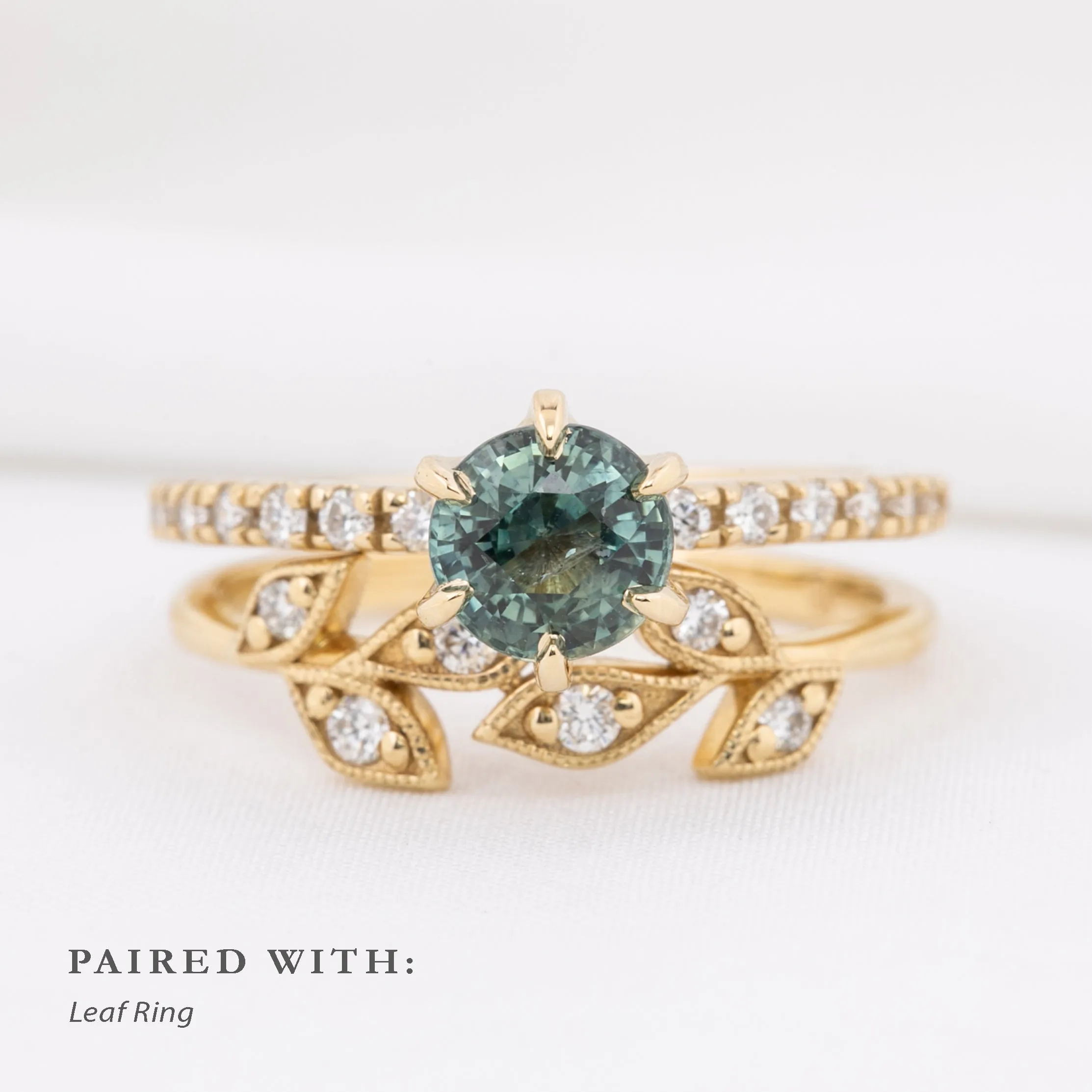 Maria Luxe Ring 1.29ct Light Green Montana Sapphire, 14k Yellow Gold (One of a kind)