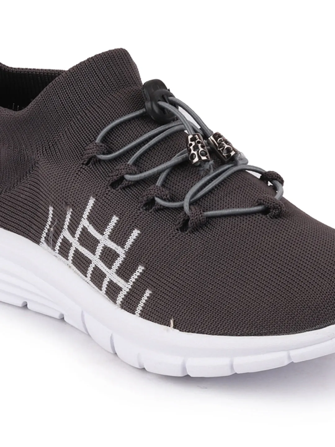 Men Grey Sports Lace-Up Walking Shoes