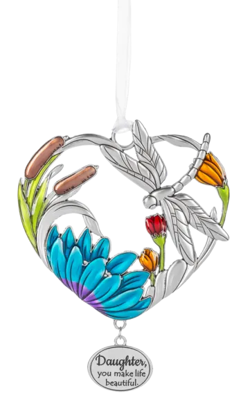 Metal Multicolored Dragonfly Ornament - Daughter you make life beautiful