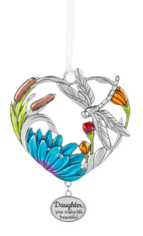 Metal Multicolored Dragonfly Ornament - Daughter you make life beautiful