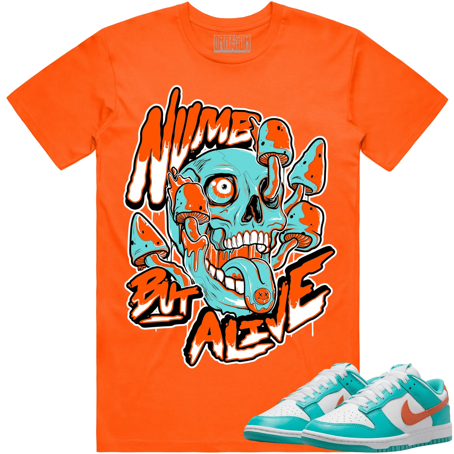 Miami Dolphin Dunks Shirt to Match - MIAMI NUMB BUT ALIVE