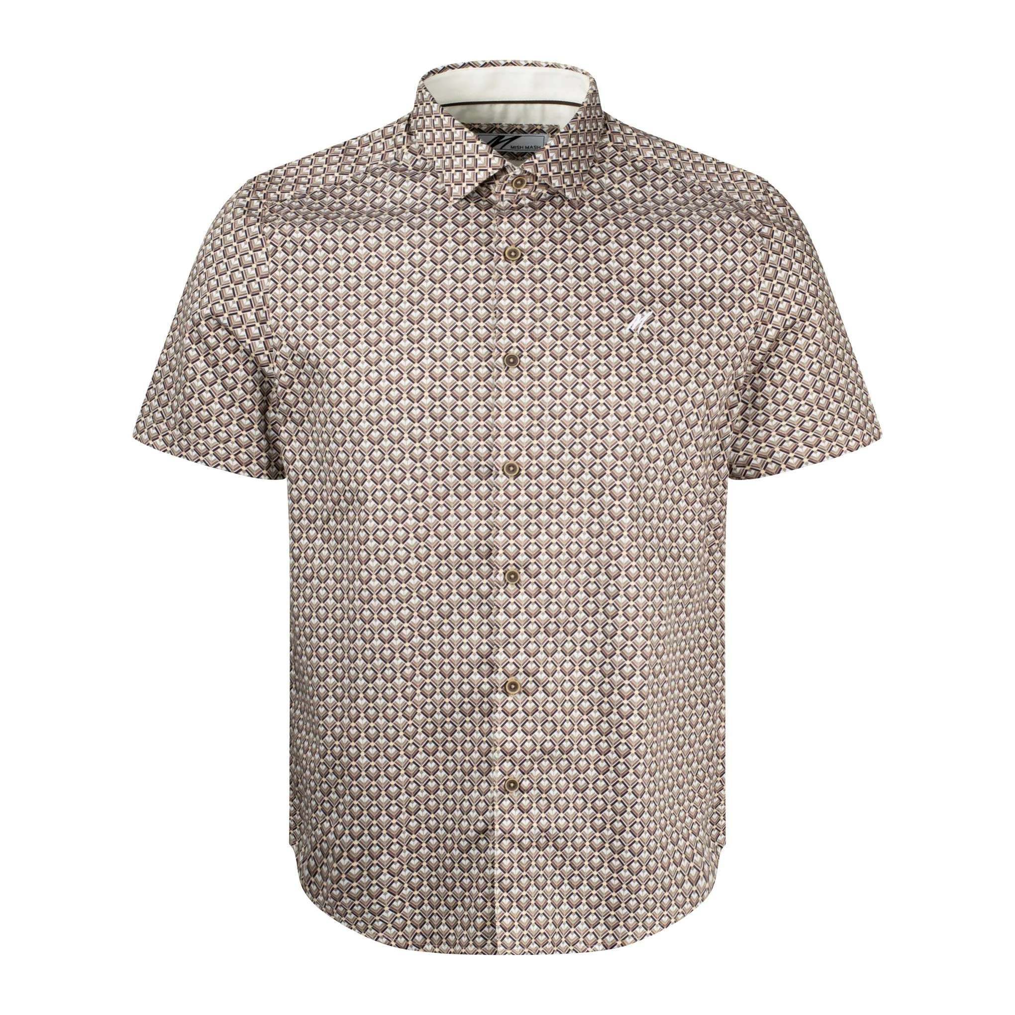 Mish Mash Shoal Geo Print Shirt Beige