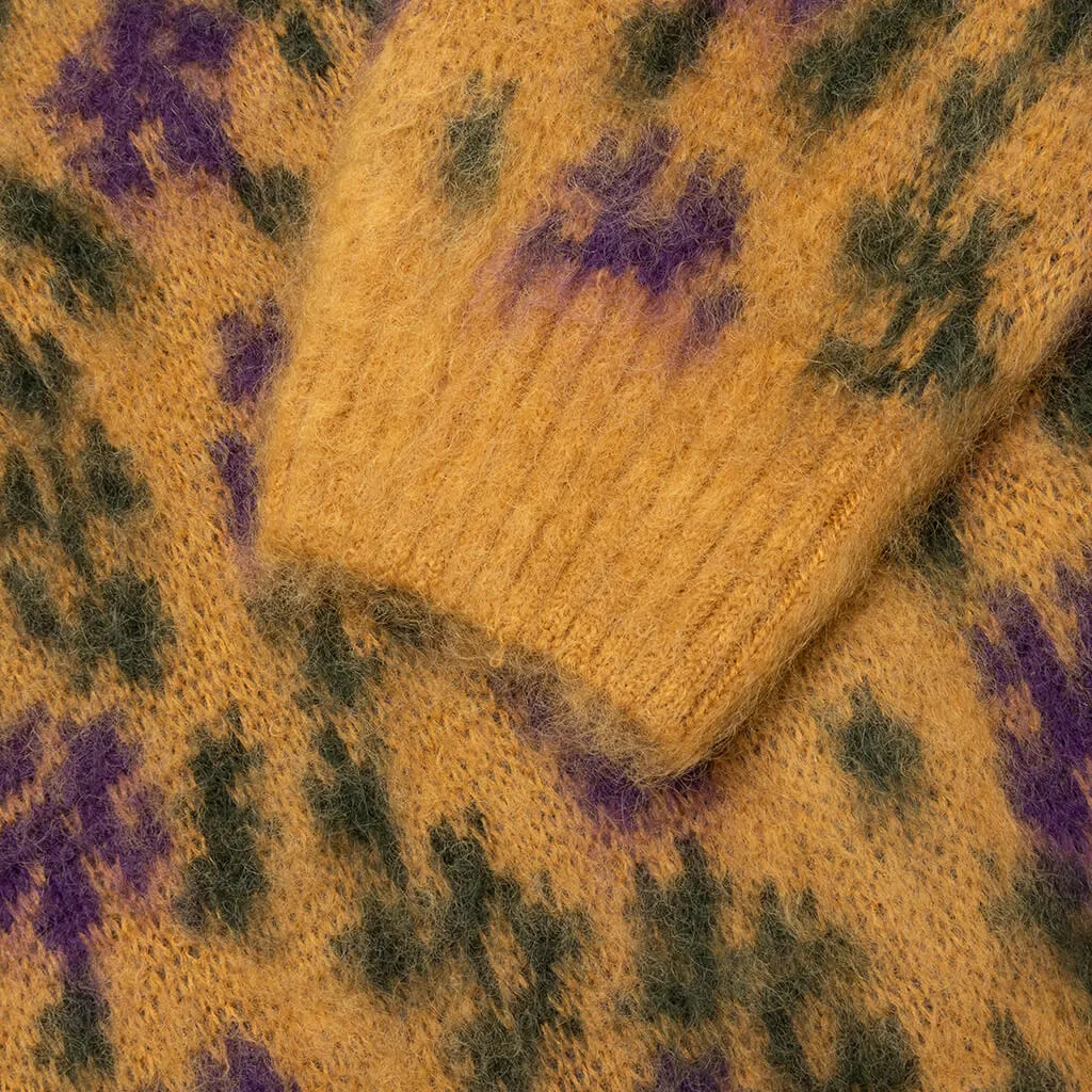 Mohair Cardigan Flower - Yellow