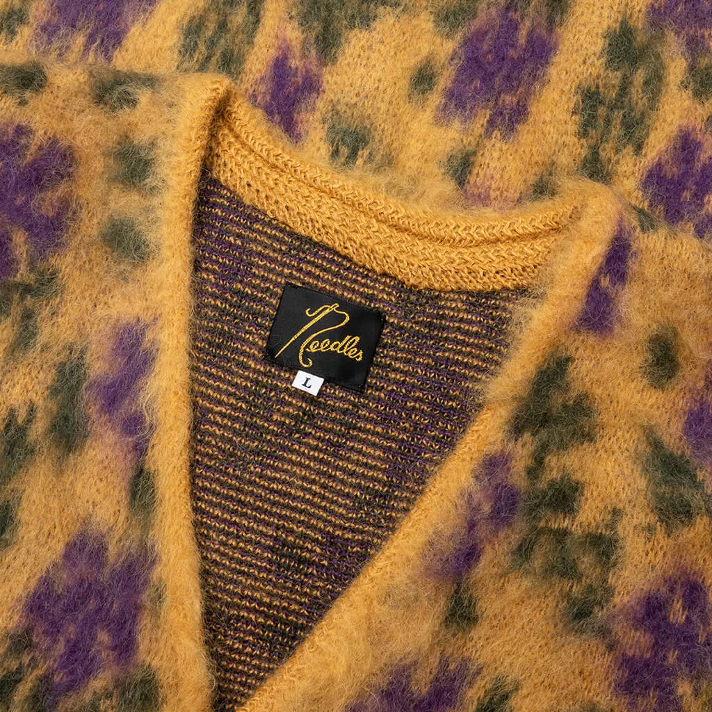 Mohair Cardigan Flower - Yellow