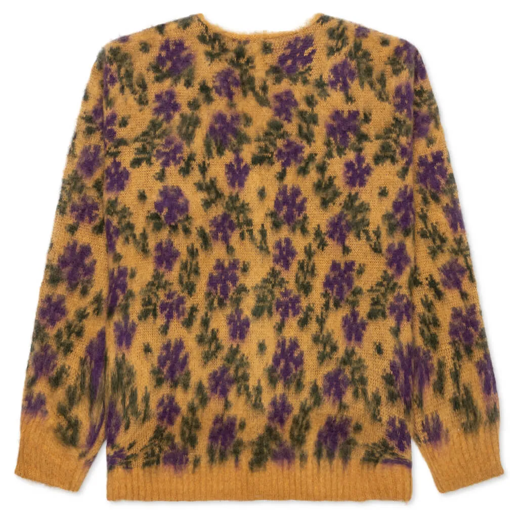 Mohair Cardigan Flower - Yellow