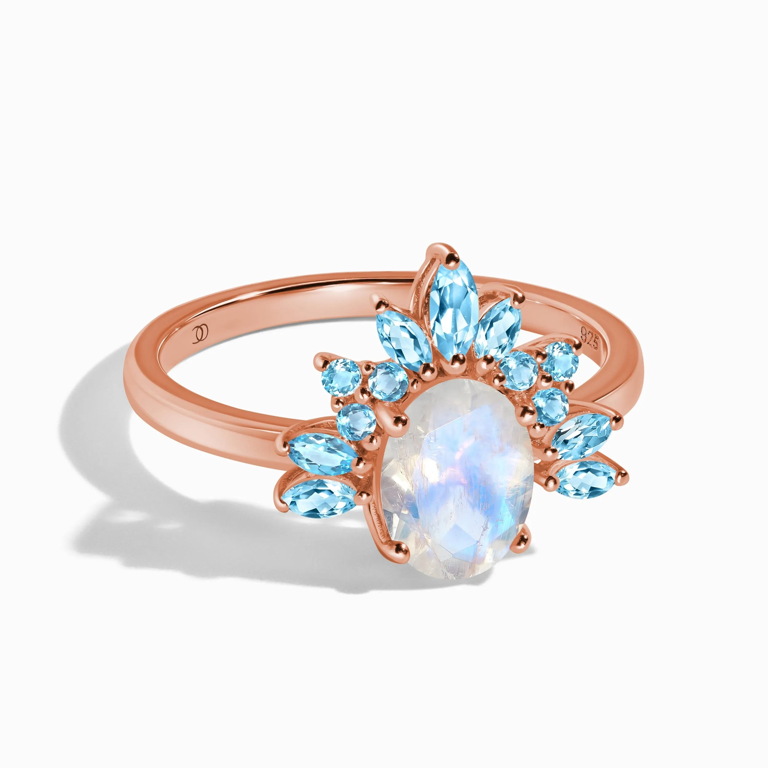 Moonstone Blue Topaz Ring - Manon