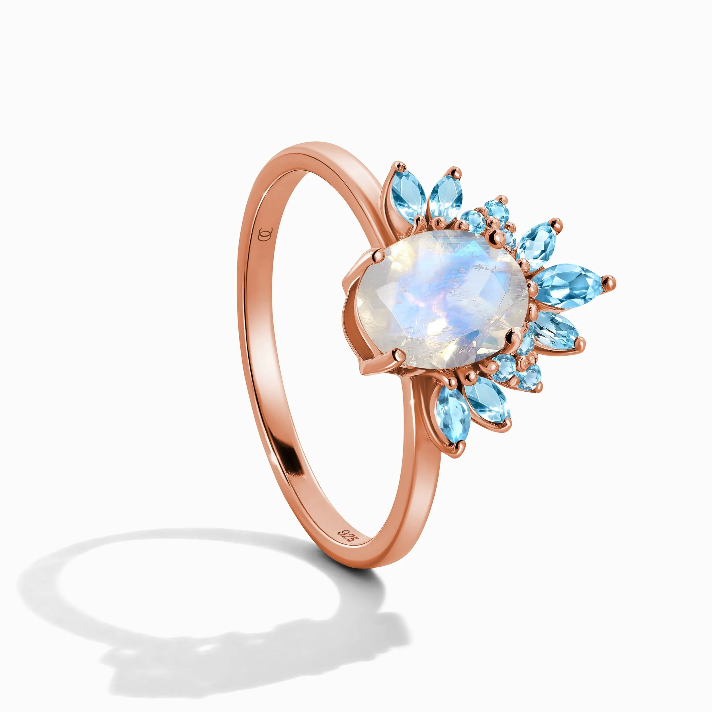 Moonstone Blue Topaz Ring - Manon