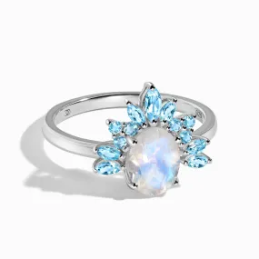 Moonstone Blue Topaz Ring - Manon