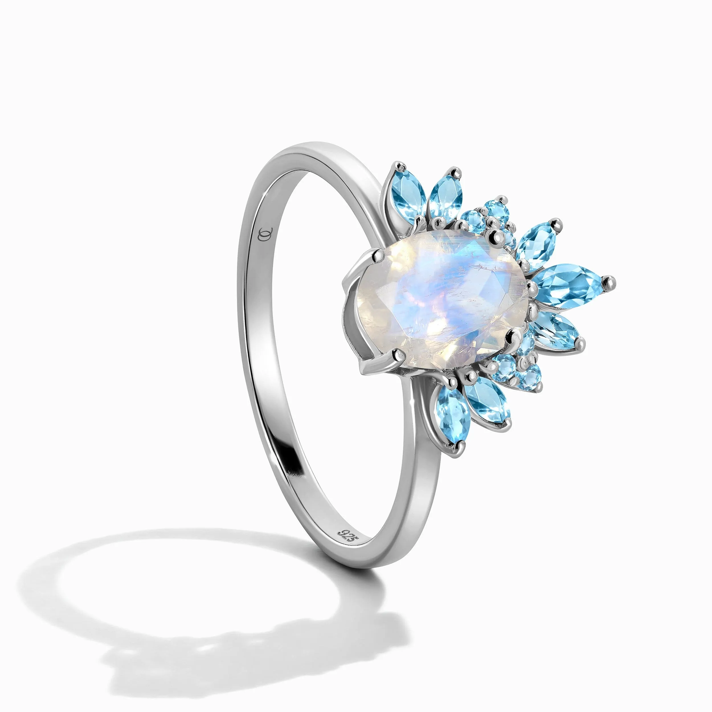 Moonstone Blue Topaz Ring - Manon