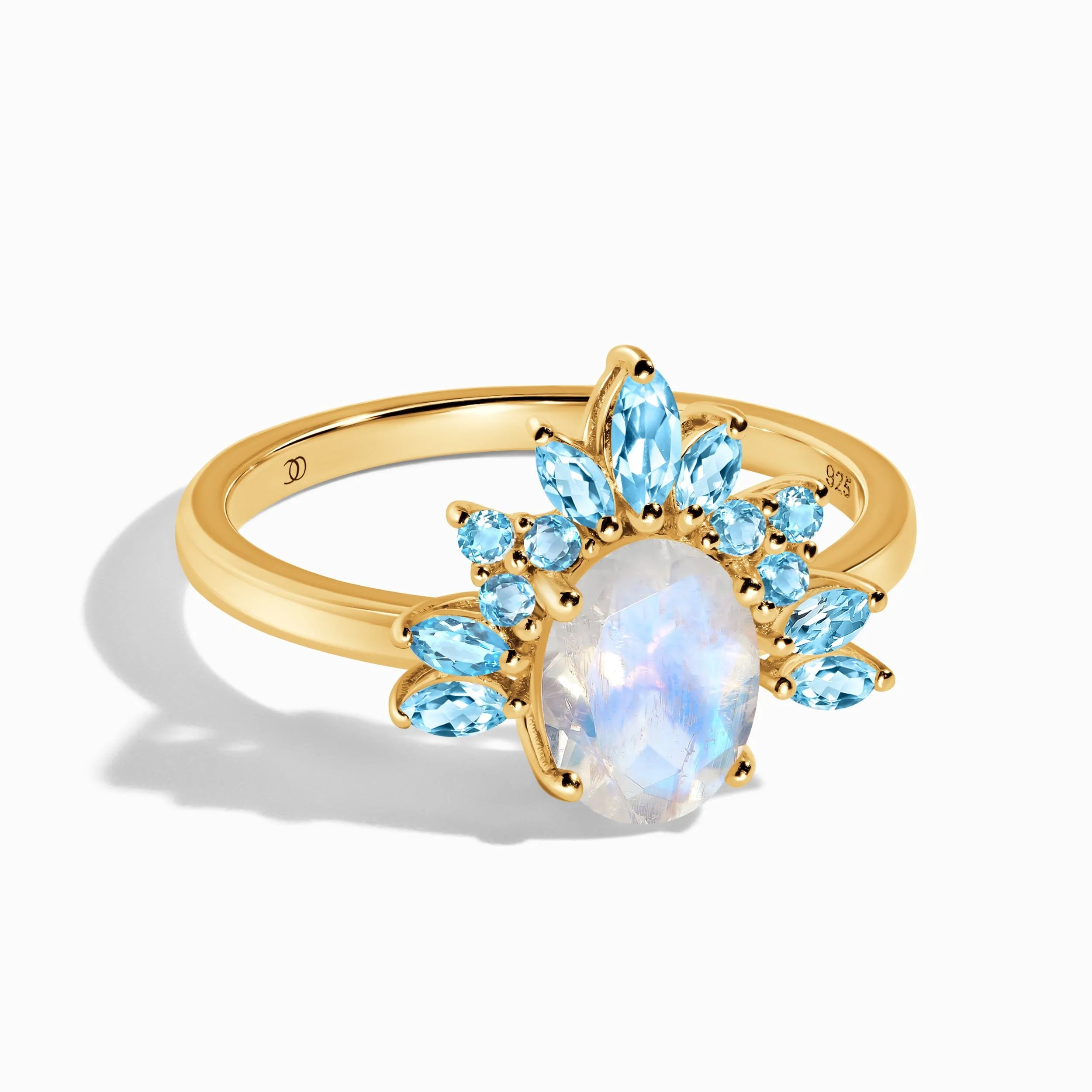 Moonstone Blue Topaz Ring - Manon