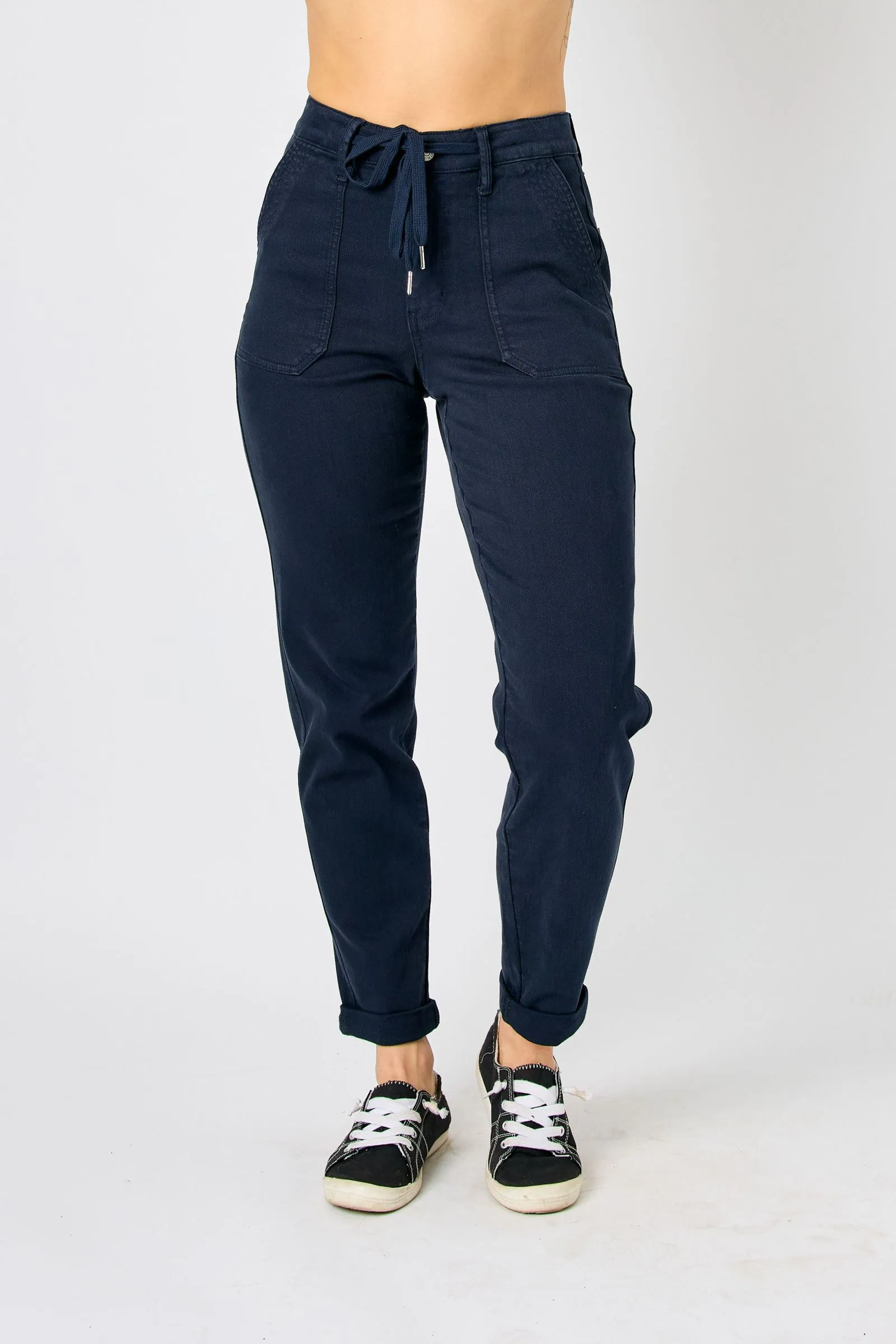 Navy HW Garment Dyed Cuffed Joggers