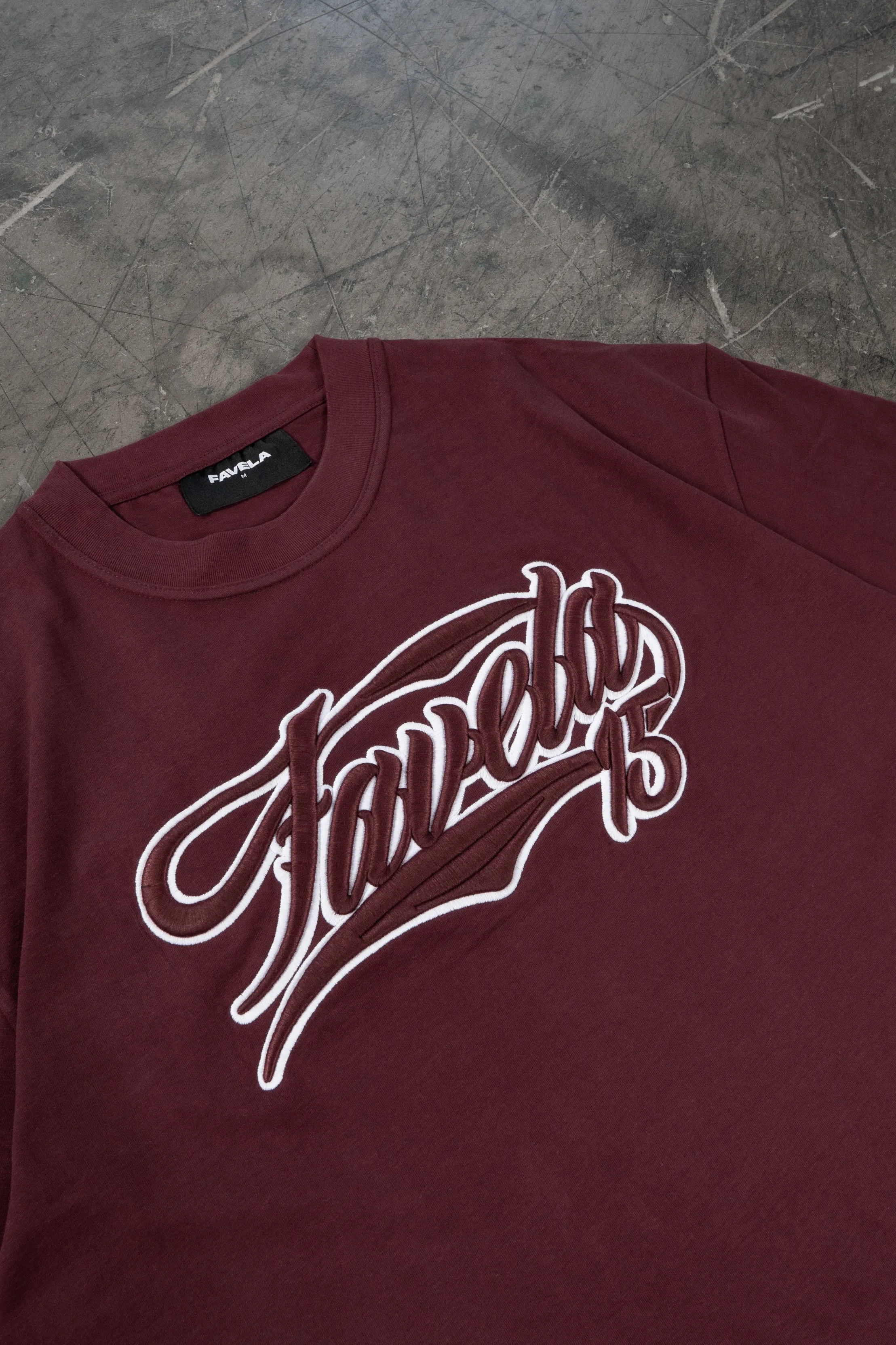 NEW 3D COLLEGE BURGUNDY T-SHIRT