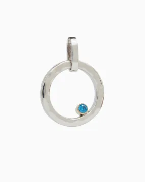 One Love Pendant with Stone - Blue Zircon