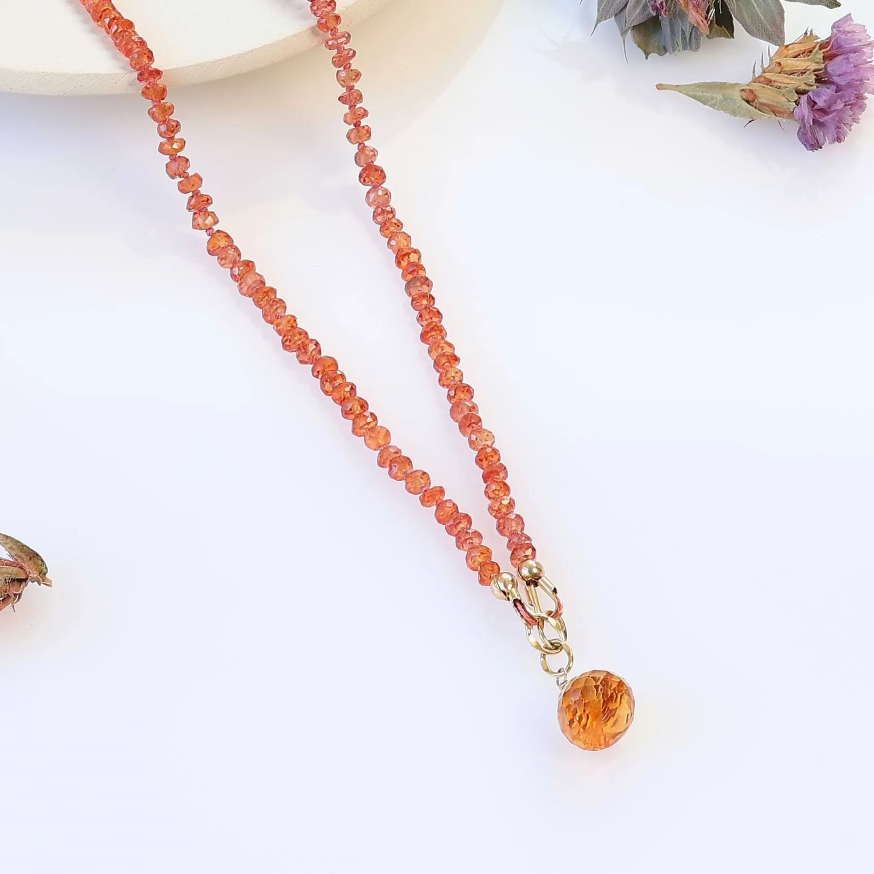 Orange Burst - Padparadscha Necklace