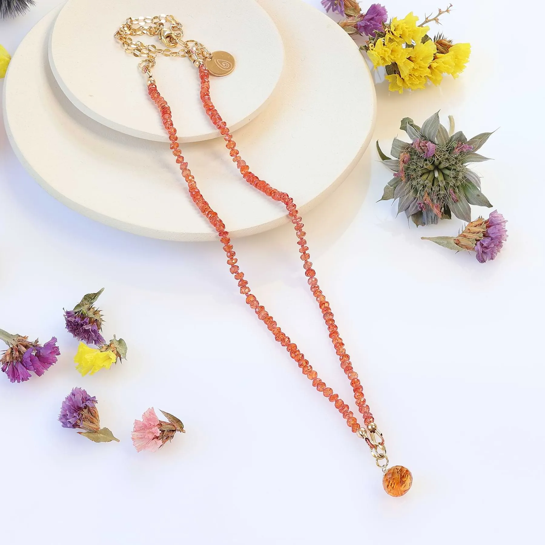 Orange Burst - Padparadscha Necklace