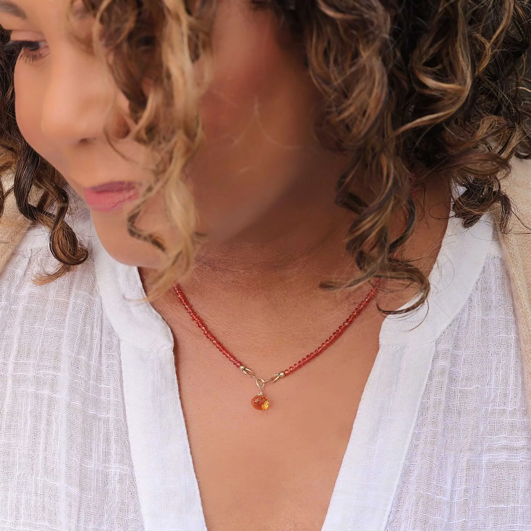 Orange Burst - Padparadscha Necklace